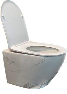 Унитаз подвесной Laguraty 038 B безободковый с функцией биде мрамор